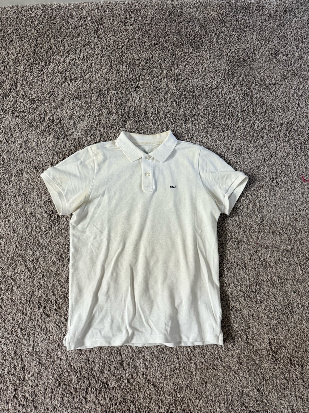 Vineyard Vines White Men's Polo with Whale Logo